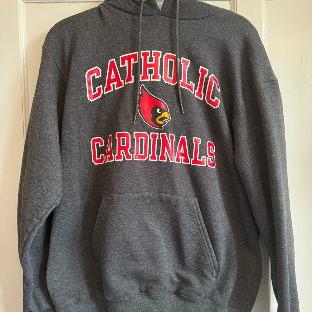 Champion Gray and Red Catholic Cardinals Sweater